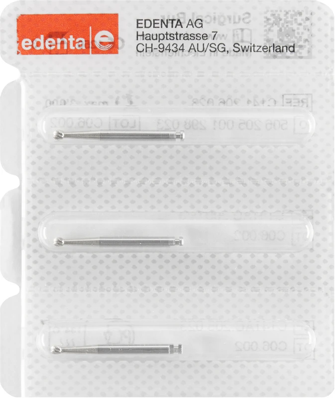 Chirurgie Knochenfräser HM C141AC  Packung  3 Stück RAL, Figur 001, ISO 023