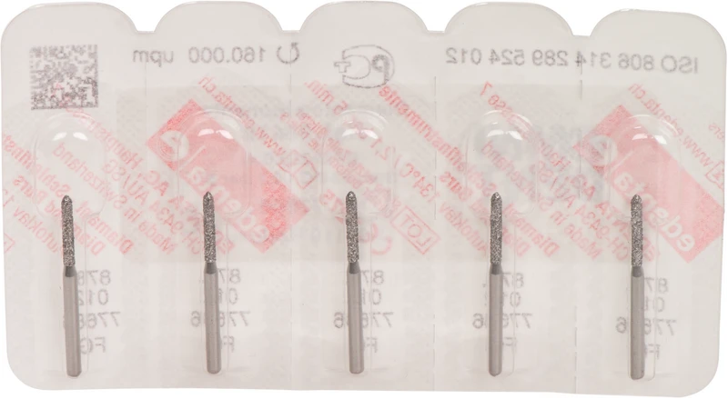 Omni Diamanten 878  Packung  5 Stück Standard, FG, Figur 289 Torpedo zylindrisch, 8 mm, ISO 012