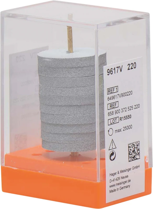 Porzellanpolierer 9617  Packung  10 Stück unmontiert, grau, Figur 372, 3 mm, ISO 220