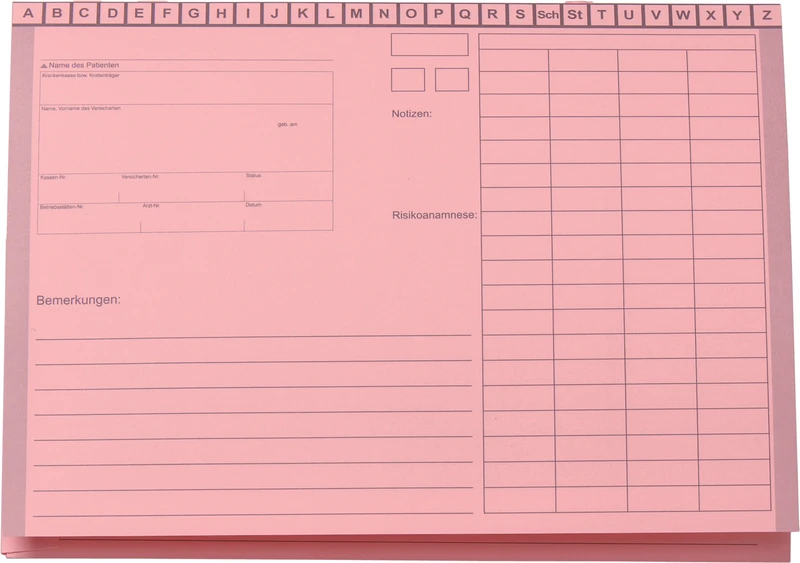 Karteimappe A5 \ Medico  Packung  100 Stück rosa