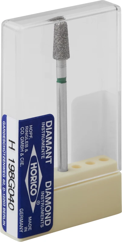 Diamantschleifer H 198  Stück  grün grob, HP, Figur 198, 9 mm, ISO 040