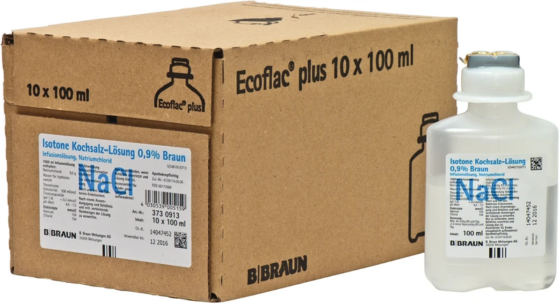 Kochsalzinfusionslösung 0,9%  Karton  10 x 100 ml Flasche
