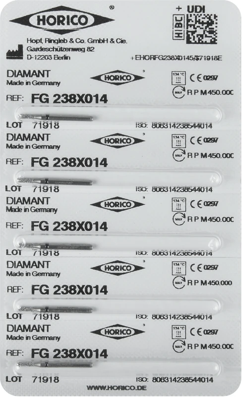 Diamantschleifer 238  Packung  5 Stück schwarz x-grob, FG, Figur 238, 4 mm, ISO 014