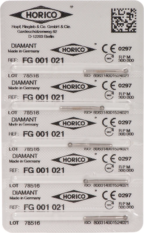 Diamantschleifer 001  Packung  5 Stück FG, Figur 001, ISO 021
