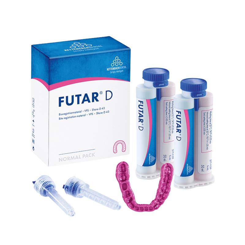 Futar® D  Packung  2 x 50 ml Doppelkartusche, 6 Mischkanülen blau