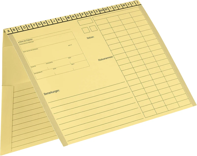 Karteimappe A5 \ Medico  Packung  100 Stück gelb