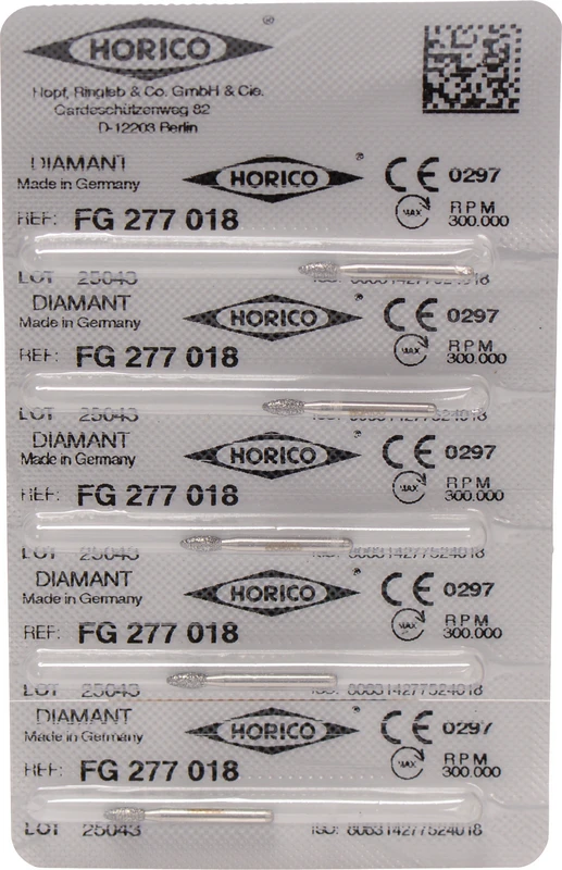 Diamantschleifer 277  Packung  5 Stück FG, Figur 277, 4,5 mm, ISO 018