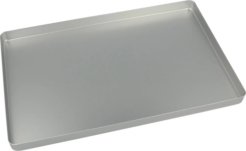 Norm-Tray Aluminium  Stück  Boden ungelocht silber, 18 x 28 cm