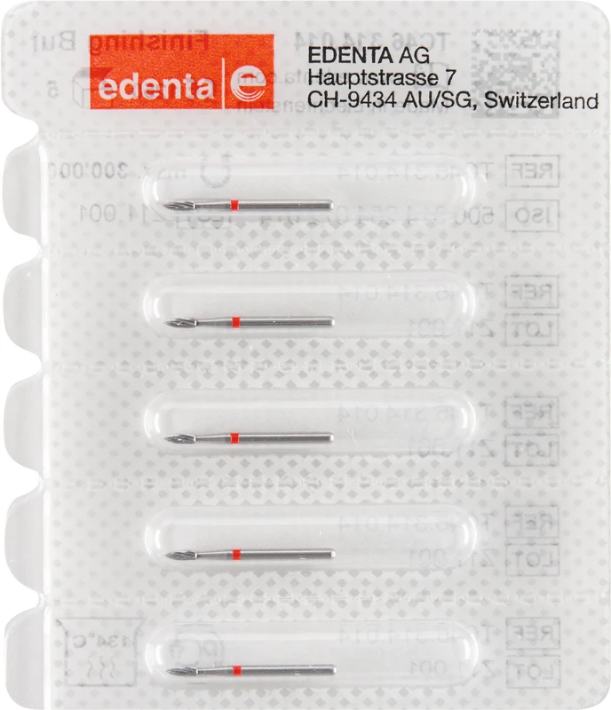 HM-Finierer TC46  Packung  5 Stück rot, 12 Schneiden, FG, Figur 254 Flamme, 3,5 mm, ISO 014