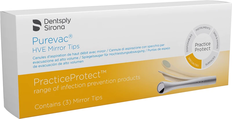 Purevac® HVE Spiegelsauger  Packung  3 Stück FS Rhodium