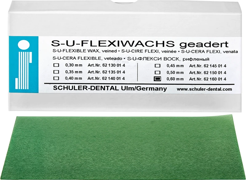 S-U-Flexiwachs  Packung  15 Stück geadert, Stärke 0,6 mm