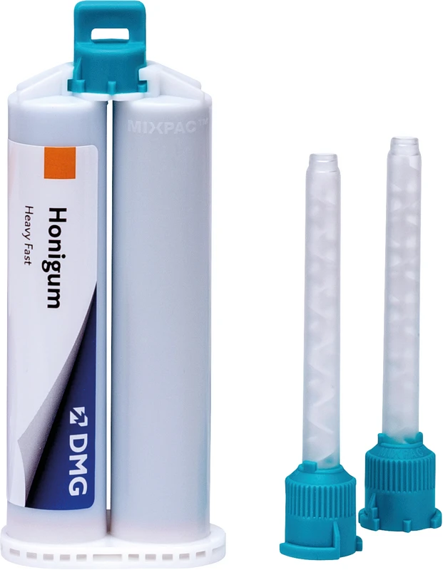 Honigum Heavy  Vorteilspackung  8 x 50 ml Doppelkartusche Heavy Fast, 16 Automix-Tips