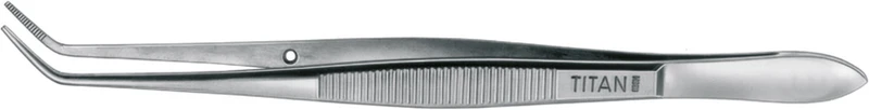 Titan-Pinzetten  Stück  150 mm, gebogen, gerieft
