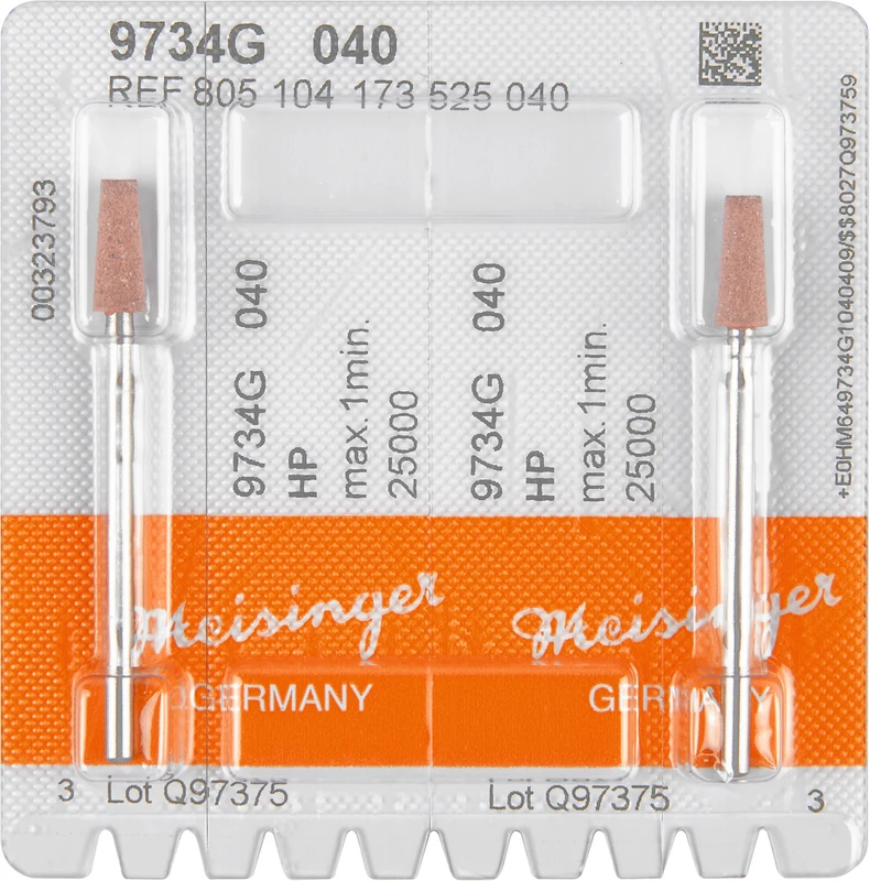 Diamantschleifer 9734  Packung  2 Stück rosa mittel, HP, Figur 173, 10 mm, ISO 040