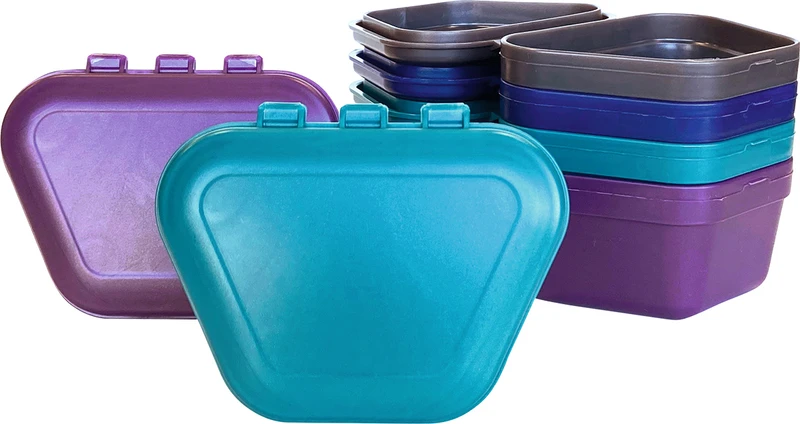 Prothesen-Boxen  Packung  12 Stück farblich sortiert