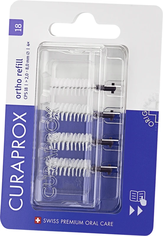 CURAPROX CPS ortho   Nachfüllpackung  4 Bürsten CPS 18, violett, Ø 2-8 mm