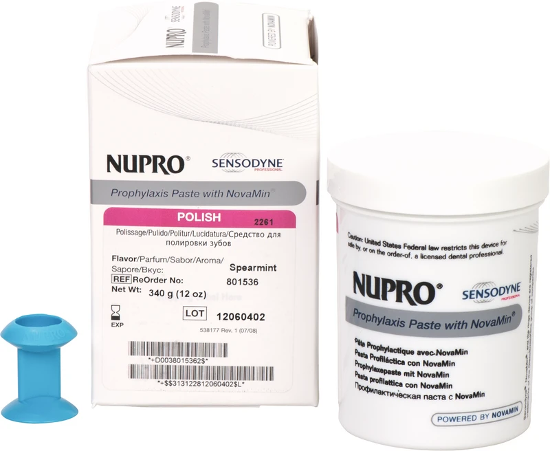 NUPRO® mit NovaMin®  Packung  340 g Polierpaste ohne Fluorid, Prophy Grip, Minze