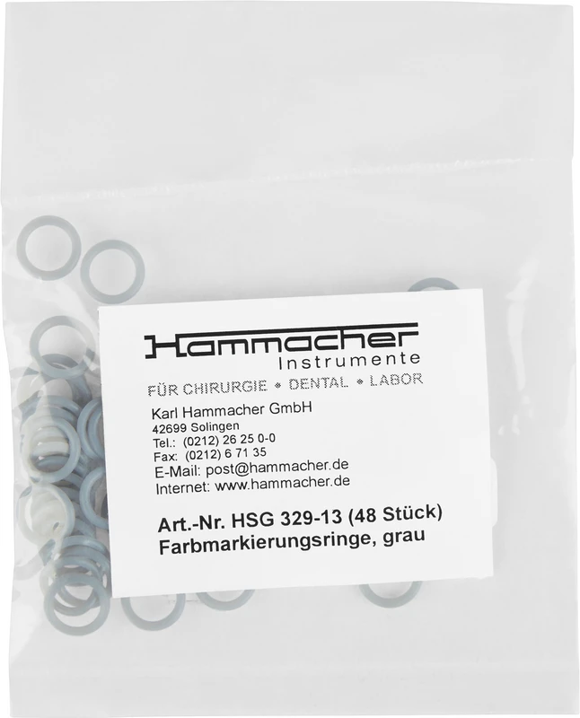 Farbringe  Beutel  48 Stück grau