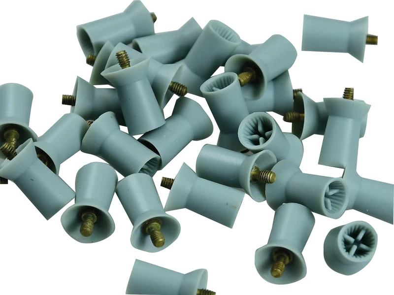 Farbige Prophy Cups  Packung  30 Stück hellgrau lamellenförmig, weiches Gummi, Screw-Type