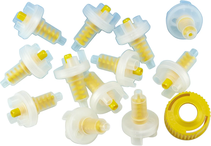 R-SI-LINE® MISCHKANÜLE MATIC BR  Beutel  40 Kanülen gelb\weiß, 1 Bajonett-Ring