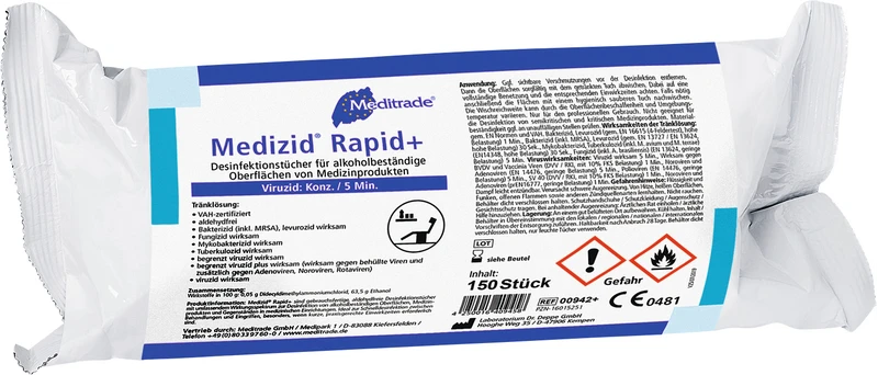 Medizid® Rapid+  Nachfüllpackung  150 Stück 15 x 18 cm