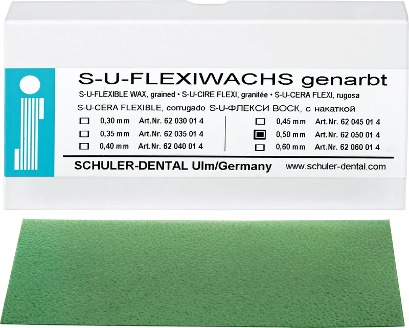 S-U-Flexiwachs  Packung  15 Stück genarbt, Stärke 0,5 mm