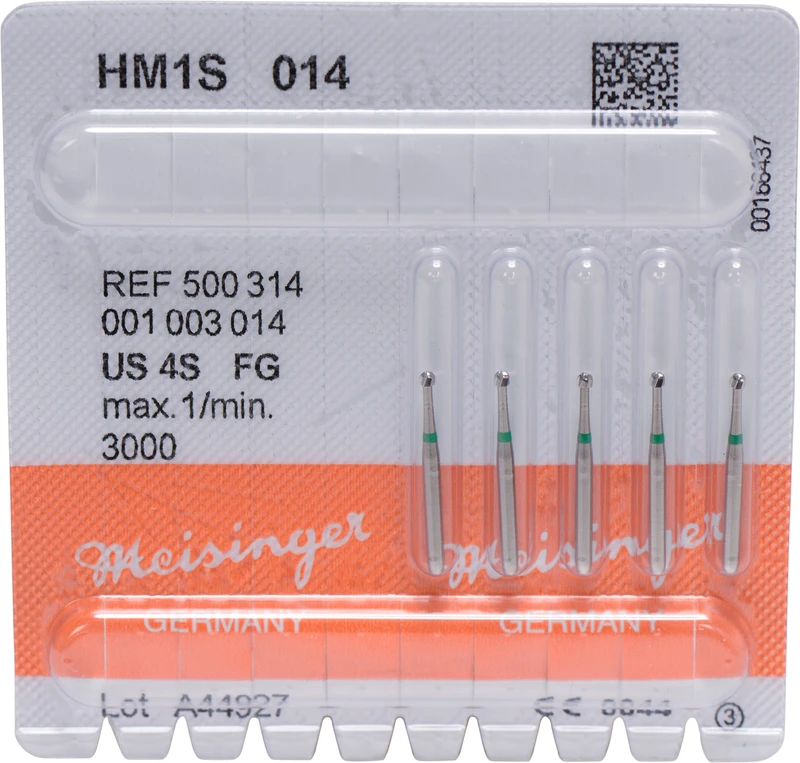 HM-Bohrer 1S  Packung  5 Stück schnittfr. Verz., grün, FG, Figur 001, ISO 014
