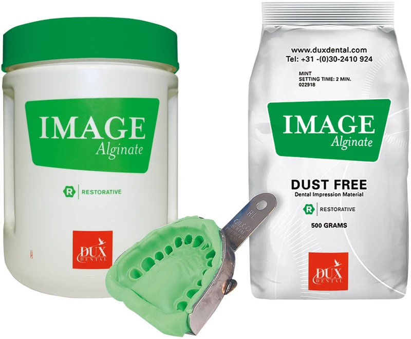 IMAGE Alginate  Klinikpackung  10 x 500 g Beutel SH, 1 Behälter, 1 Messbesteck, Minze, grün