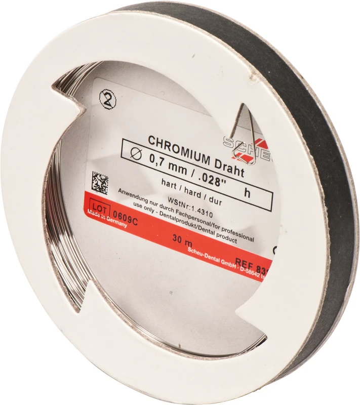 CHROMIUM Spulendraht  Laborpackung  30 m Stärke 0,7 mm, hart