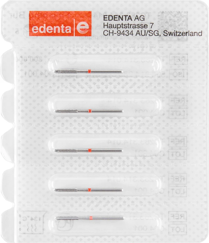 HM-Finierer TC283  Packung  5 Stück rot, 12 Schneiden, FG, Figur 288 Torpedo, 8 mm, ISO 014