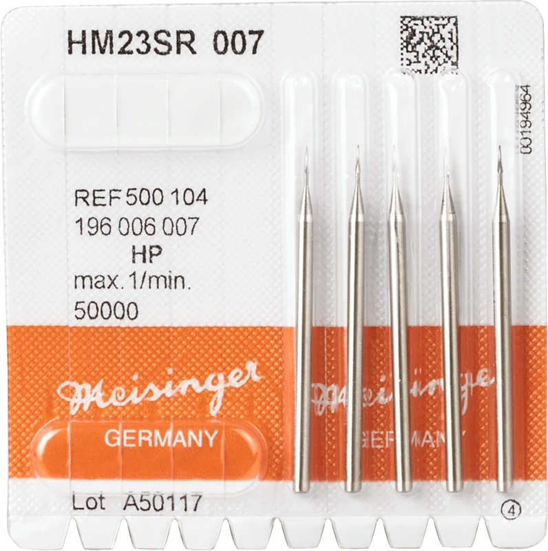 HM Fissurenbohrer 23  Packung  5 Stück HP, Figur 196 konisch spitz, 3,6 mm, ISO 007