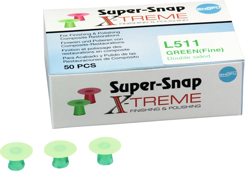 Super-Snap X-Treme  Packung  50 Stück Standard, beidseitig beschichtet, unmontiert, grün fein, 12 mm