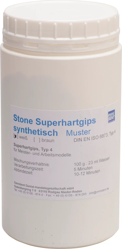 Stone Superhartgips synthetisch  Muster  1 kg weiß