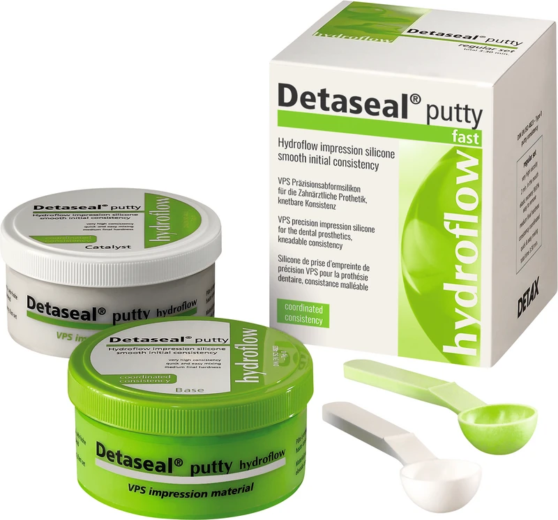 Detaseal® hydroflow putty  Packung  250 ml Base, 250 ml Katalysator, Zubehör