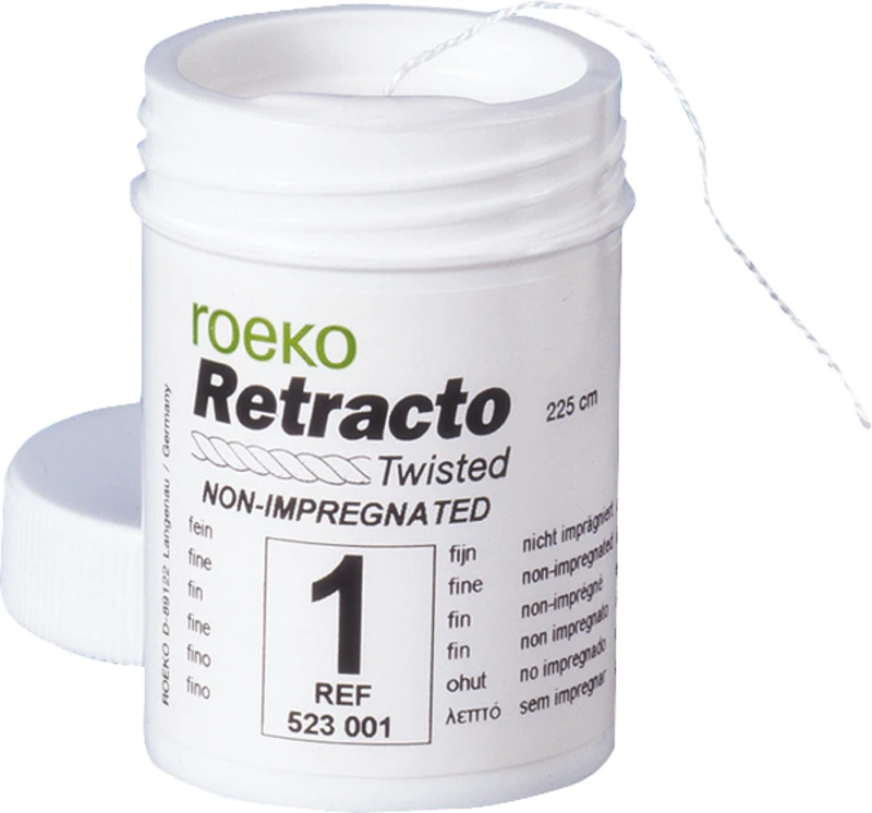 roeko Retracto, gedreht  Packung  225 cm Retraktionsfaden nicht imprägniert fein