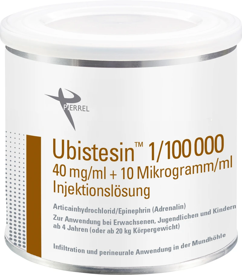 Ubistesin   Karton  6 Dosen x 50 Stück Kappe gold, 1:100.000