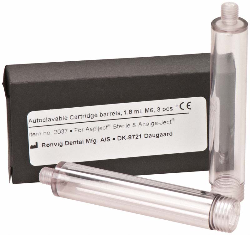 ASPIJECT®  Packung  3 x transparente Kunststoff-Schraubhülsen für Aspiject SIS, autoklavierbar