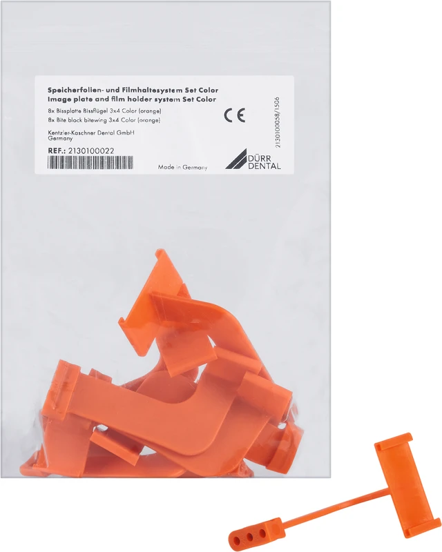 VistaRay Sensorhalter  Packung  8 Bissplatten Bissflügel 3 x 4, orange, Größe 2
