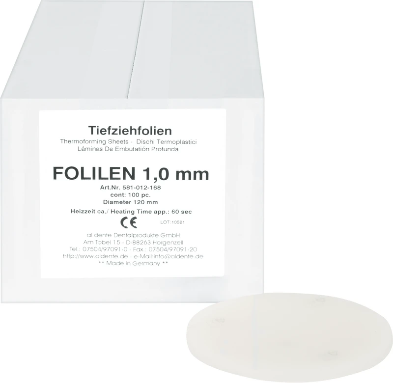 Folien  Packung  100 Stück opak, Ø 120 mm, Stärke 1 mm