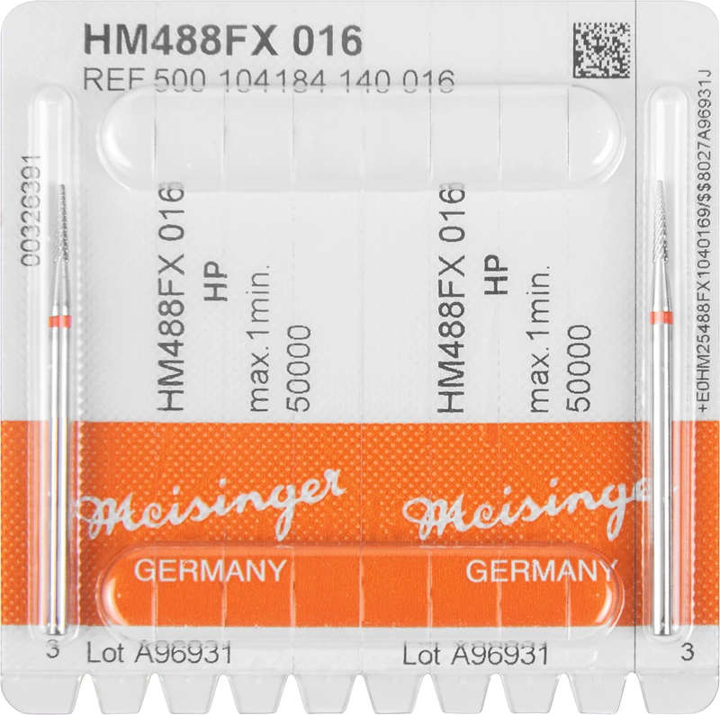 HM-Fräser FX  Packung  2 Stück kreuzverzahnt, rot fein, HP, Figur 184, 8 mm, ISO 016