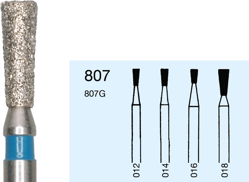 Omni Diamanten 807  Packung  5 Stück grün grob, FG, Figur 225 umgekehrter Kegel, 5 mm, ISO 018