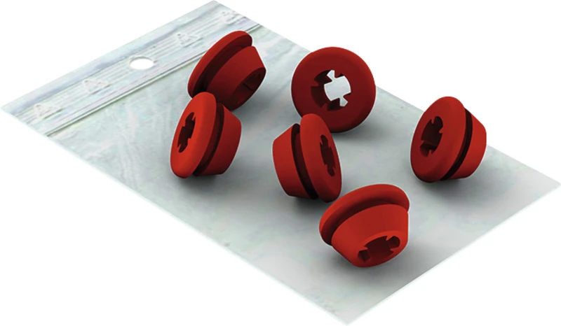 Silicones Tubes  Set  6 Stück rot, Ø 5 - 6,5 mm