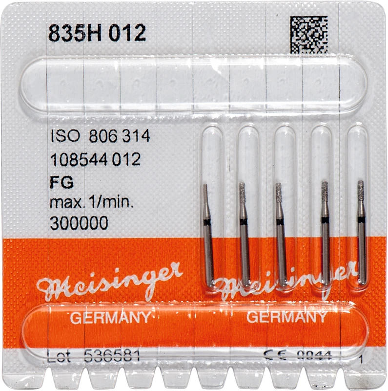 Diamanten 835  Packung  5 Stück schwarz supergrob, FG, Figur 108 Zylinder, 3,5 mm, ISO 012