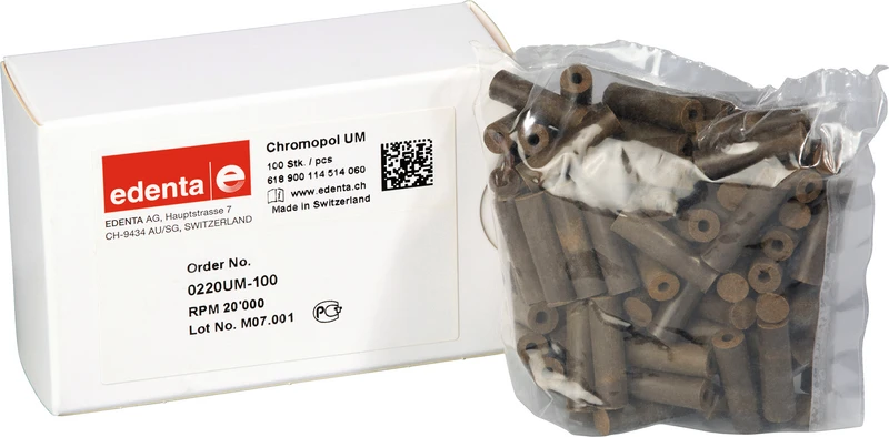 ChromoPol  Packung  100 Stück unmontiert, braun fein, Figur 114, 22 mm, ISO 060