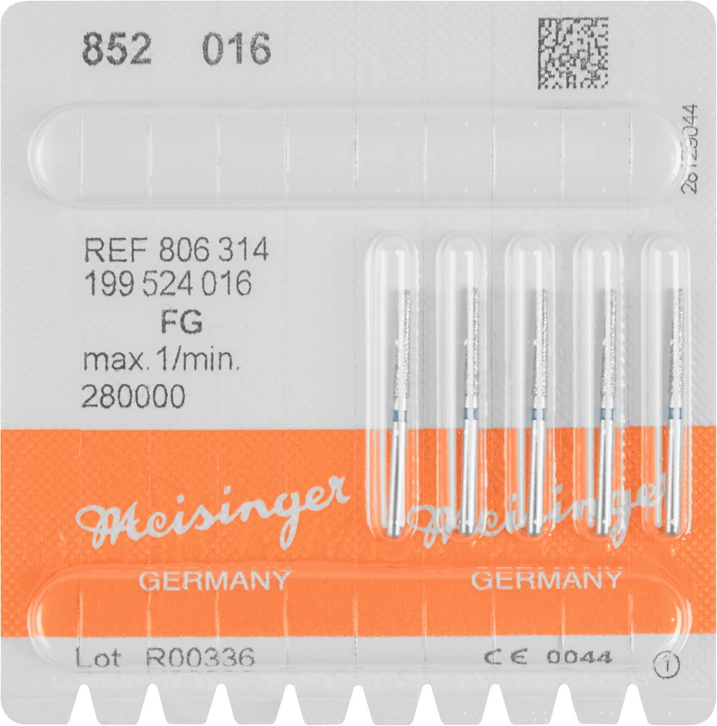 Diamanten 852  Packung  5 Stück blau mittel, FG, Figur 199 Konus rund, 10 mm, ISO 016