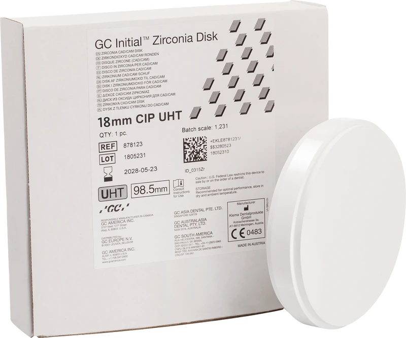 GC Initial Zirconia Disk  Stück  Ø 98, 5 mm H 18 mm, UHT