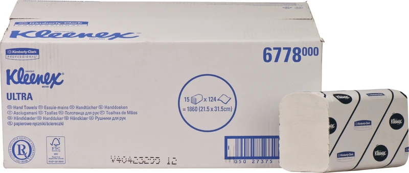 Kleenex® Ultra  Karton  15 x 124 Stück 21,5 x 31,5 cm, 2-lagig