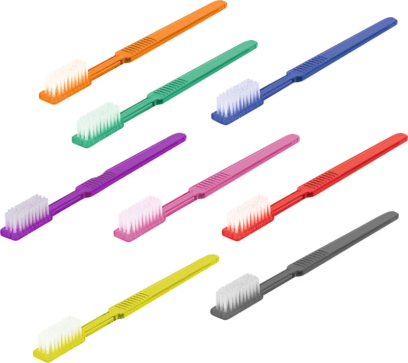 UNIBRUSH Einmal Zahnbürsten  Box  100 Stück bunt sortiert