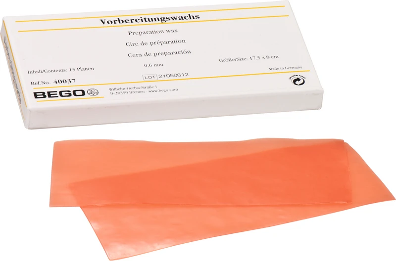Vorbereitungswachs  Packung  15 Stück rosa, Stärke 0,6 mm
