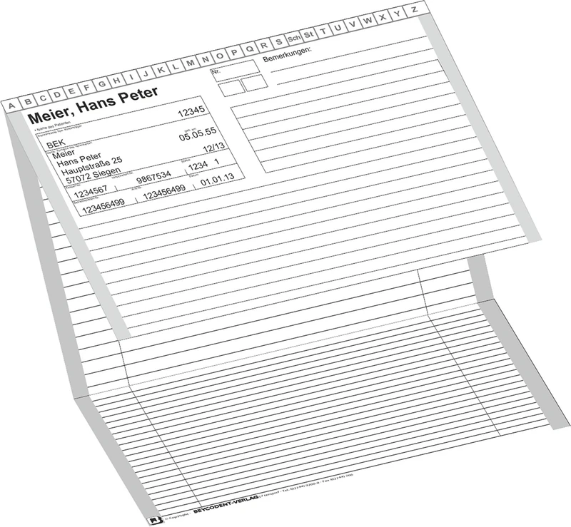 Kartei-Faltmappe A5 Dental & Medico   Packung  100 Stück Medico, weiß